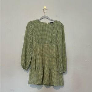 Lumiere Blue and yellow‎ Checkered Women's dress